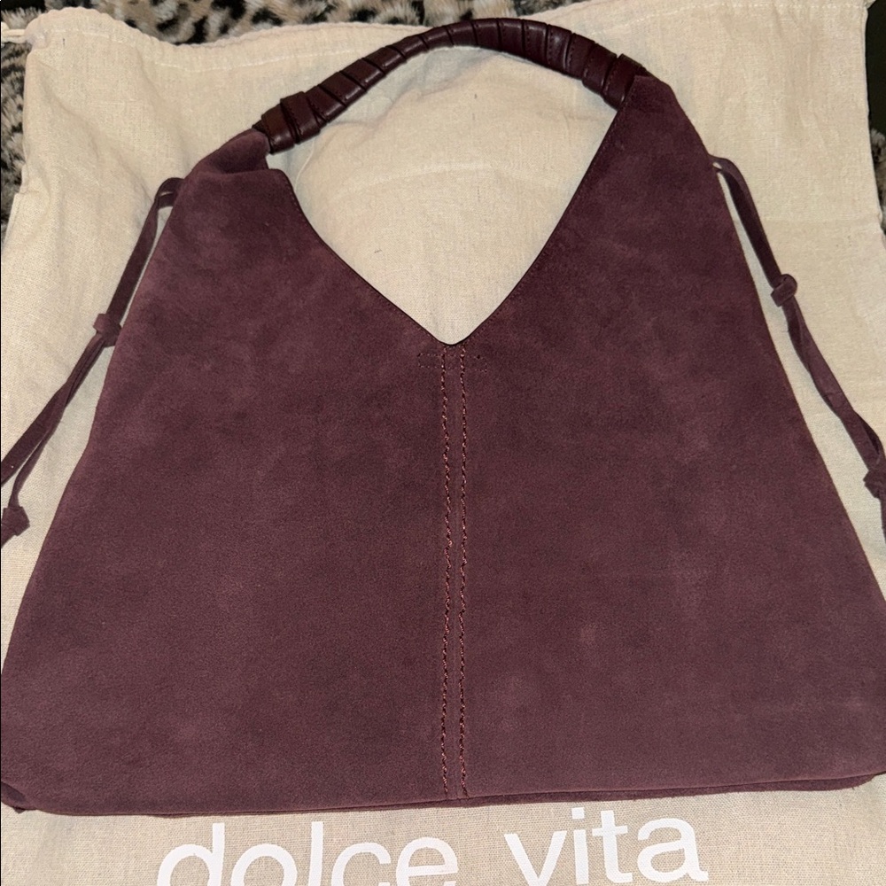 DOLCE VITA BURGUNDY SUEDE PURSE